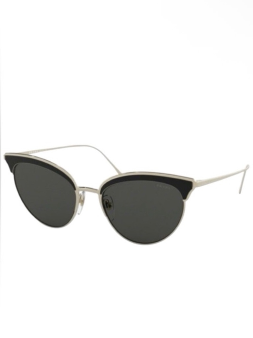NWOT Prada Conceptual SPR60V Sunglasses in Matte Silver Metal & Black